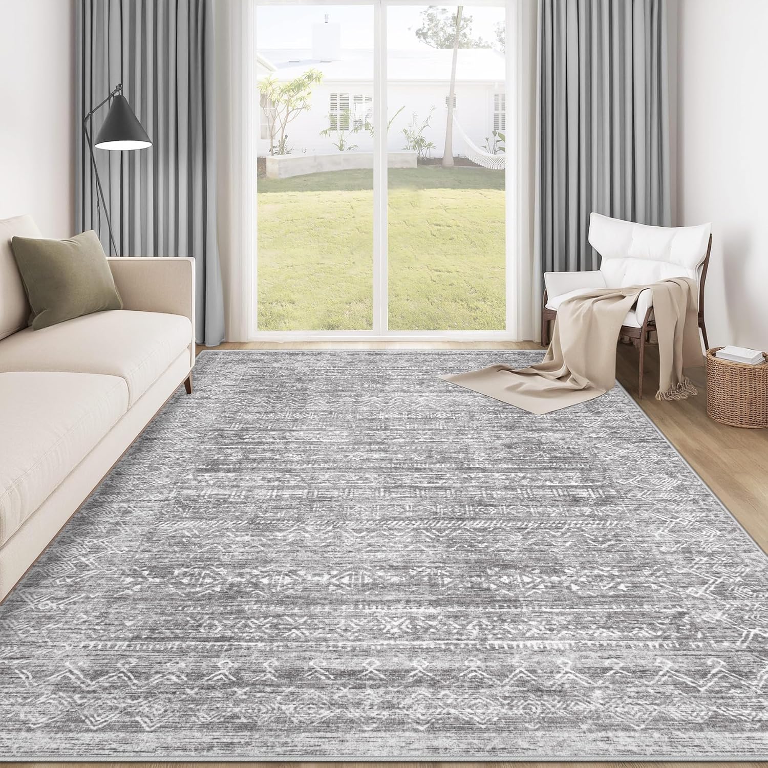Washable Rug 6x9 Area Rugs for Modern Living Room Decor