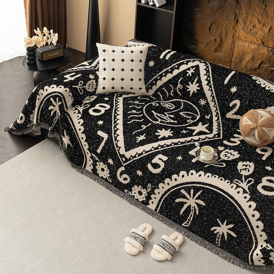 HANDONTIME Black and White Couch Cover for Stylish Protection