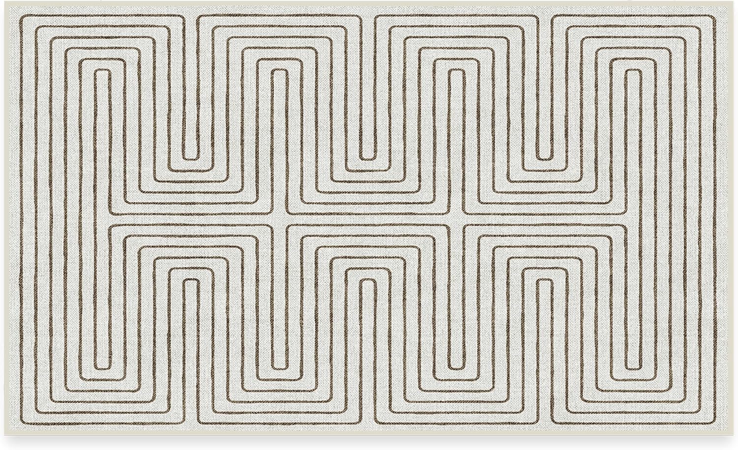 RUGGABLE Machine Washable Modern Area Rug Labyrinth Camel/Ivory