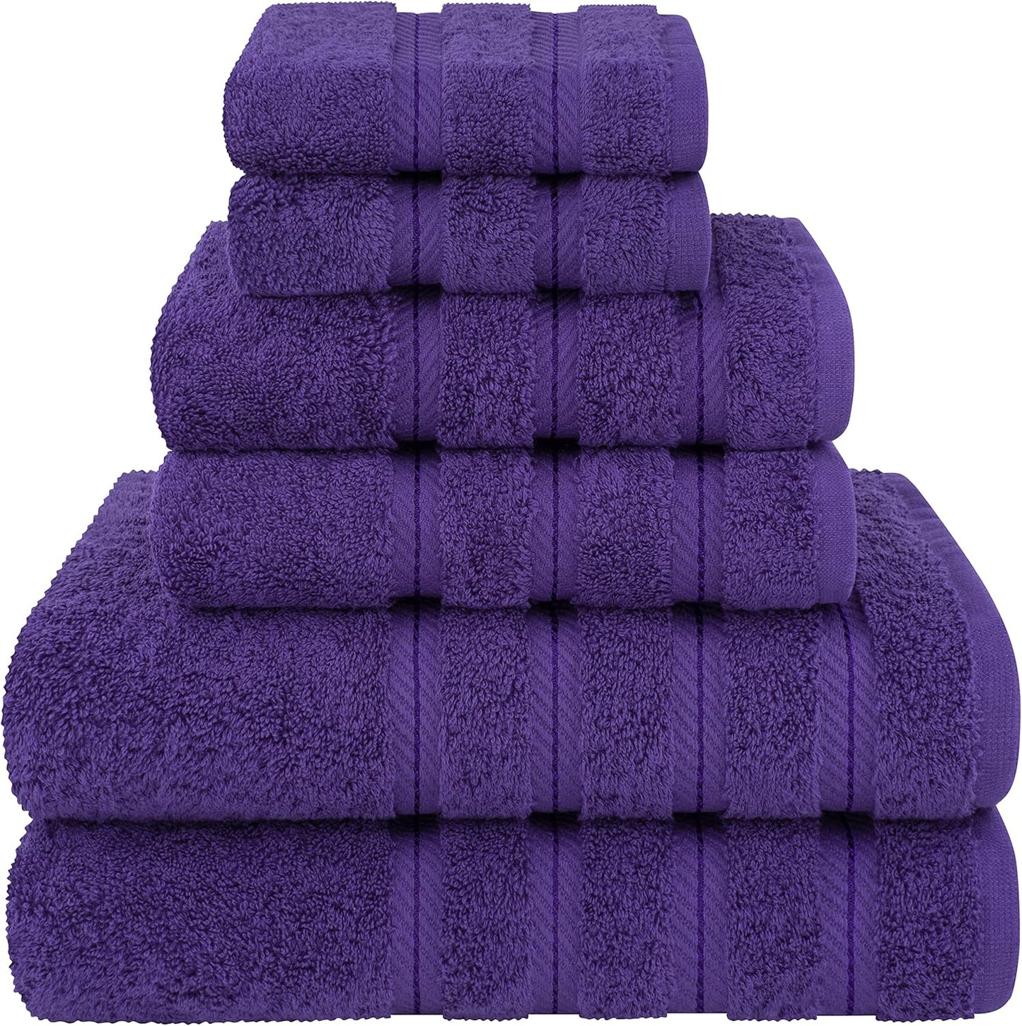 Luxury 6 Piece Towel Set - Soft, Absorbent, Quick Drying Towels