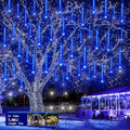 Christmas Lights Outdoors Meteor Shower Rain Lights - 32 Tubes Blue