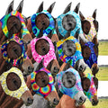 Horse Fly Mask 12-Pack Tie Dye Large - Comfortable UV Protection