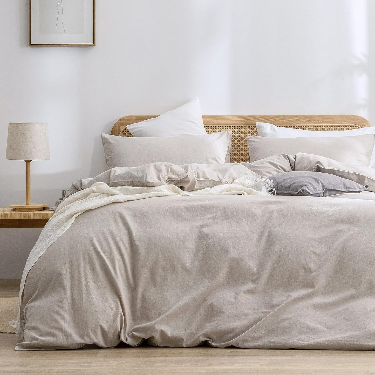 BESTOUCH Duvet Cover Set in Soft Washed Cotton for Chic Bedding