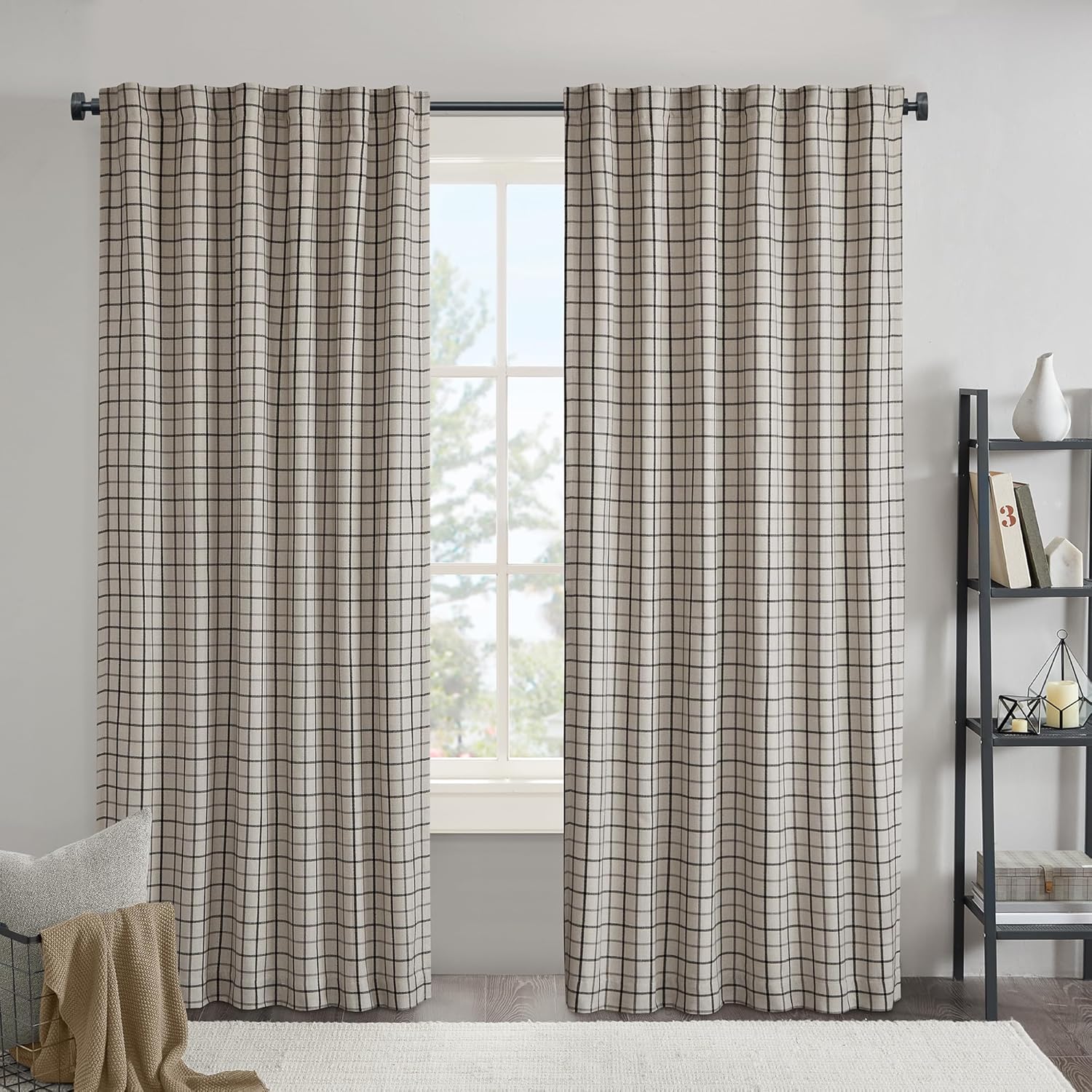 Madison Park Anaheim Plaid Thermal Insulated Window Curtain
