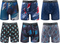 Mens Boxer Briefs Pack of 6 - Breathable Moisture Wicking Comfort keep