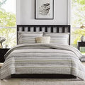 Grey Twin Bed in a Bag Comforter Set - Soft Stripe Dorm Bedding