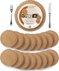 Eco Crave Jute Round Woven Placemats Set of 16 - Natural 13 in Rustic