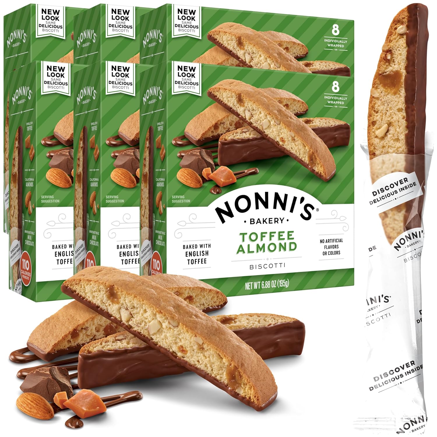 Nonni's Toffee Almond Biscotti Cookies - Perfect with Coffee