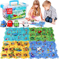 VESPRO Kids Car Track Set 100PCS - 4 Series Toddler Puzzle Racer Play