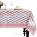 CPC Tablecloth 100% Cotton 60x60 in Indian Block Print - Pink Sapphire