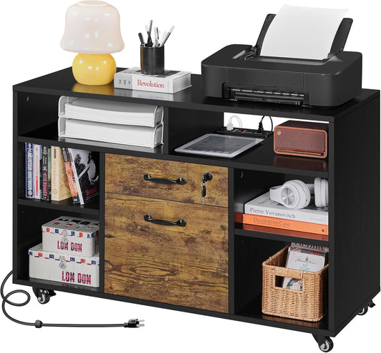Yaheetech 2-Drawer File Cabinet with USB Charging - Home Office Essential