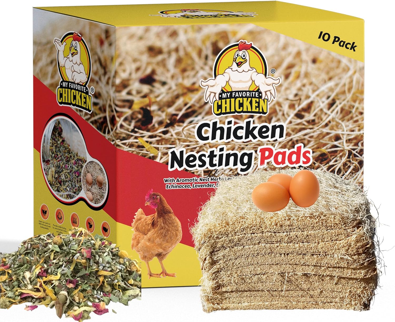 Chicken Nesting Pads with Aromatic Nest Herbs for Fresh Eggs