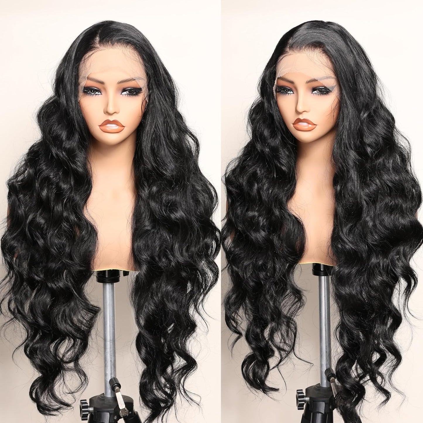 SOKU Black 13x6 Lace Frontal Wig 32 Inches Long for Women