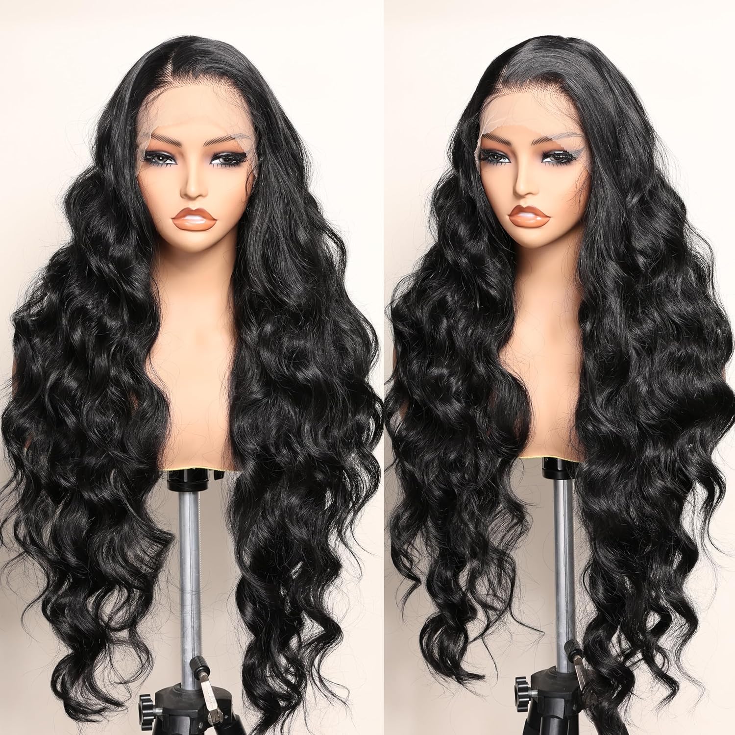 SOKU Black 13x6 Lace Frontal Wig 32 Inches Long for Women