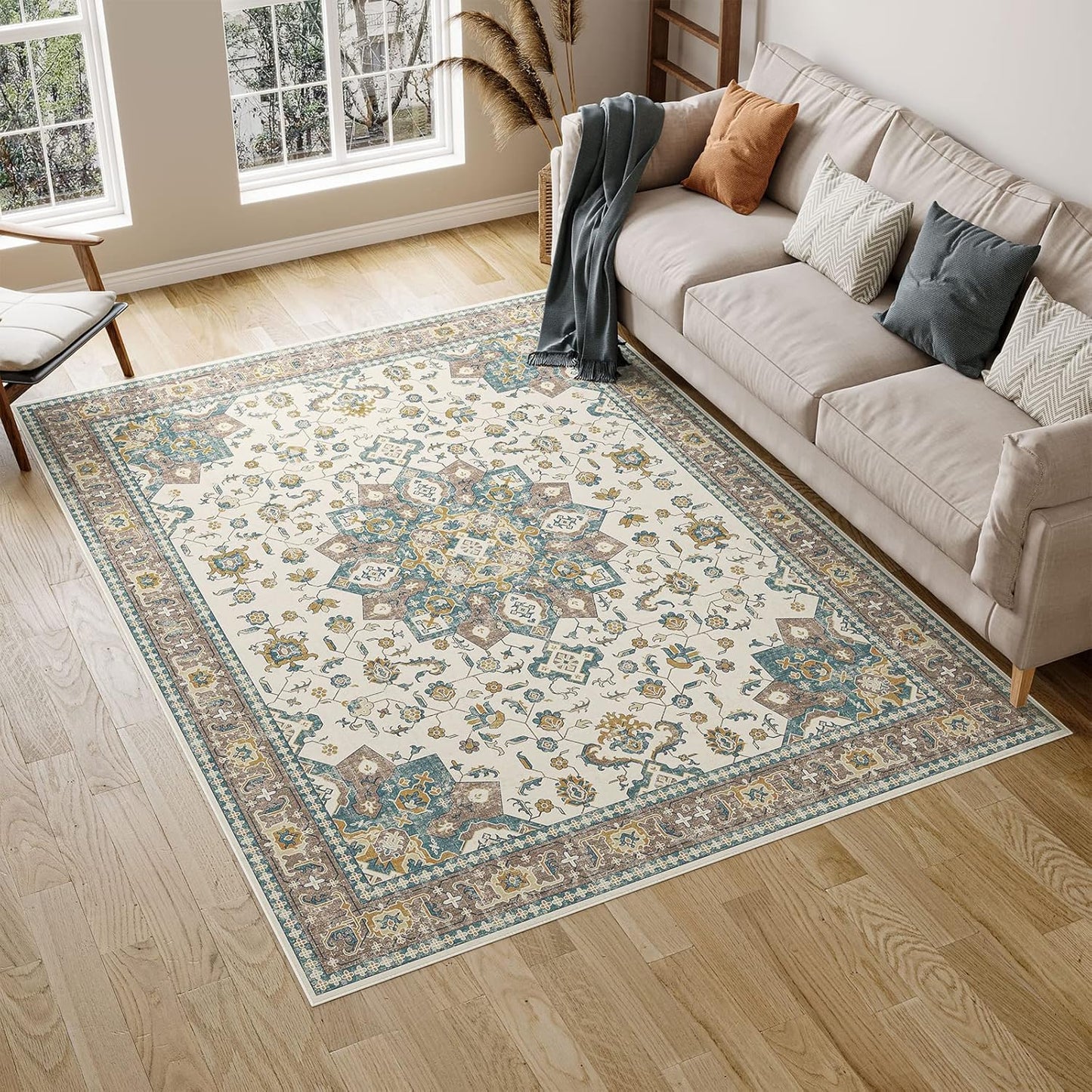 Dripex 8x10 Area Rugs - Soft Washable Distressed Living Room Rug