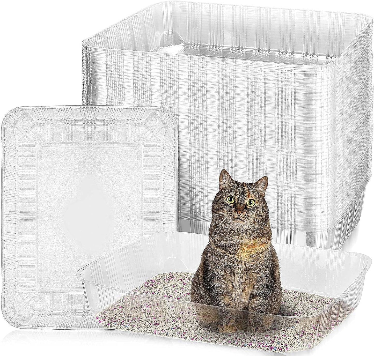 Large Disposable Cat Litter Box 50 Pack for Easy Cleanup
