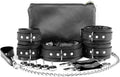 Barcelona 7-Piece Leather Wrist Ankle Cuffs Collar Chain Leash Set