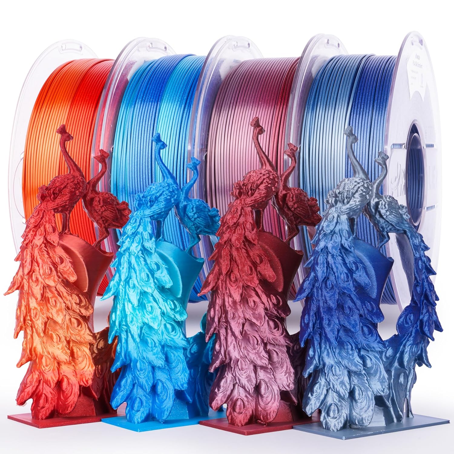 Silk Shiny Gradient PLA Filament Bundle for 3D Printers