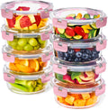 Glass Meal Prep Containers Set 16pc - Airtight Oven & Freezer Safe