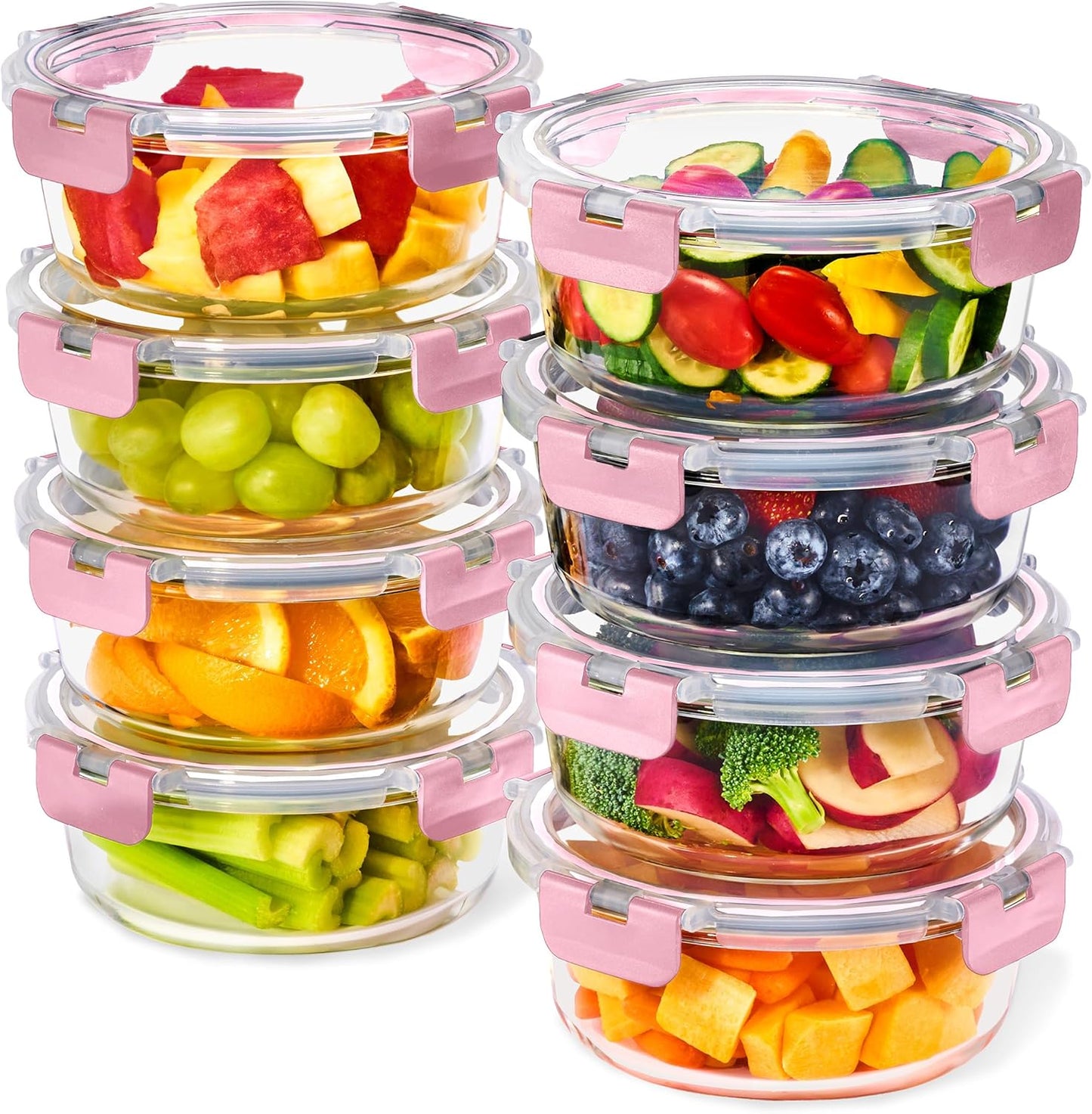 Sorbus 16pc Glass Meal Prep Containers Set for Food Storage