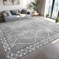 Area Rugs 6x9 Washable Rug with Non-Slip Backing - Low Pile Bordered