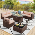 Outdoor Patio Furniture Set with Fire Pit Table for Relaxation