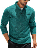 Men's Henley Pullover Thermal Fleece Sweater - Slim Fit