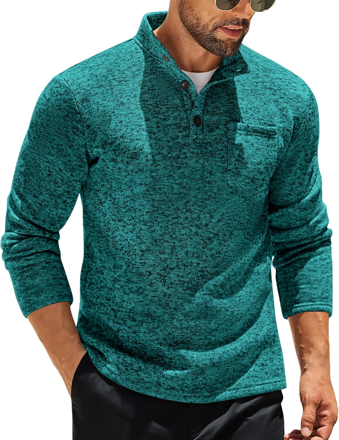 COOFANDY Men's Casual Henley Pullover Sweatshirt for Style