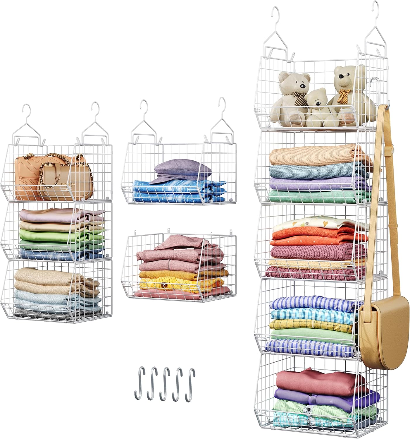5 Tier Closet Hanging Organizer for Clothes and Accessories