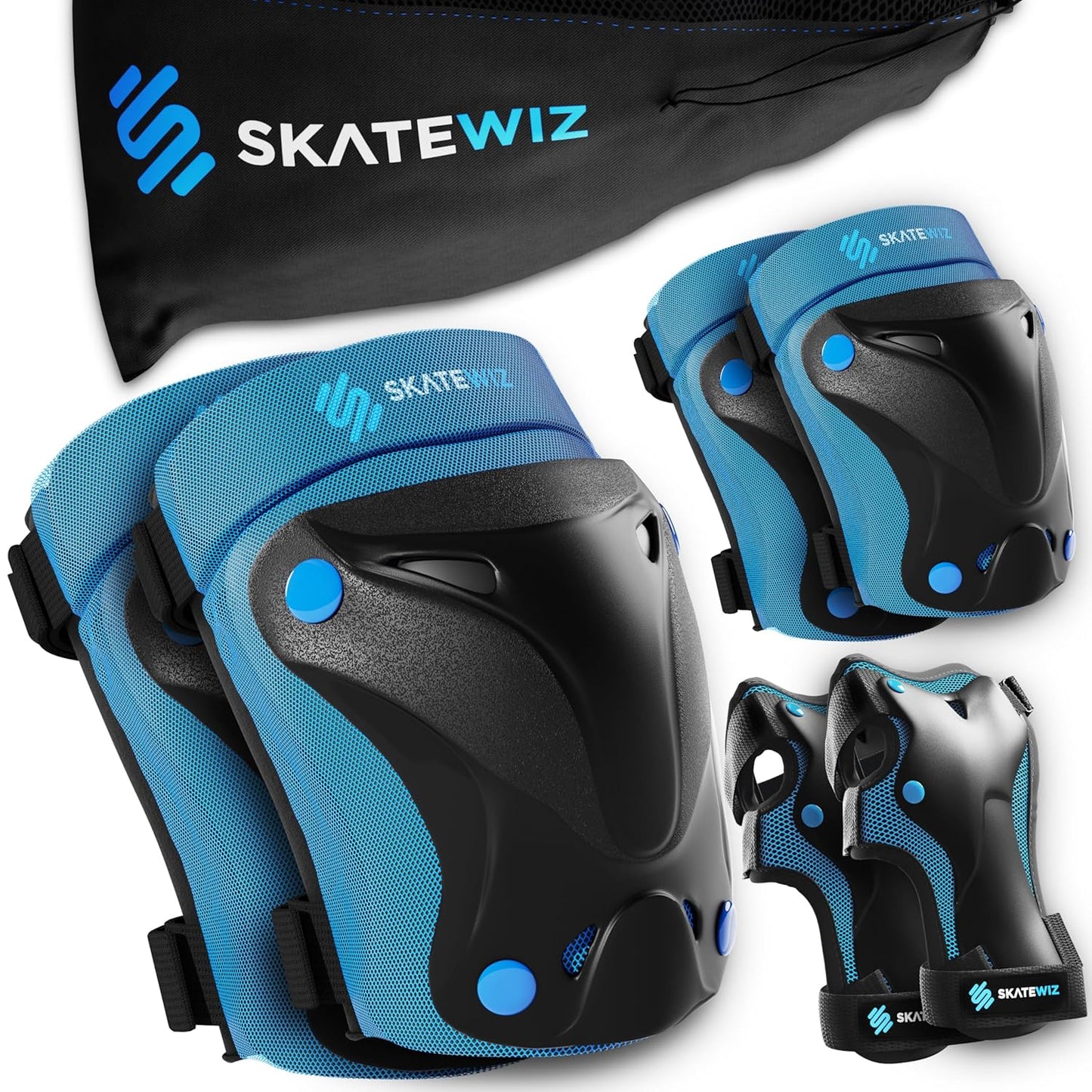 SKATEWIZ Knee Pads Set for Kids - Ultimate Protection Gear