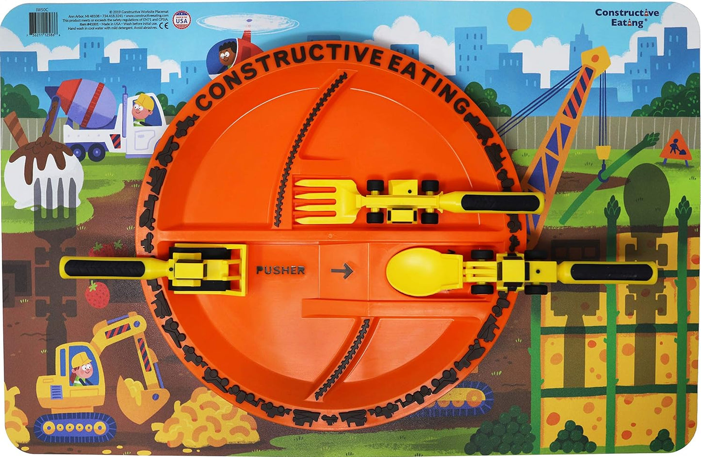 Constructive Eating Set of 3 Construction Utensils for Kids