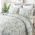 HoneiLife Floral Quilt King Size - Lightweight Retro Floral Quilt Set