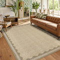 GarveeHome Washable Scalloped 5x7 Rug - Machine Washable, Non-Slip