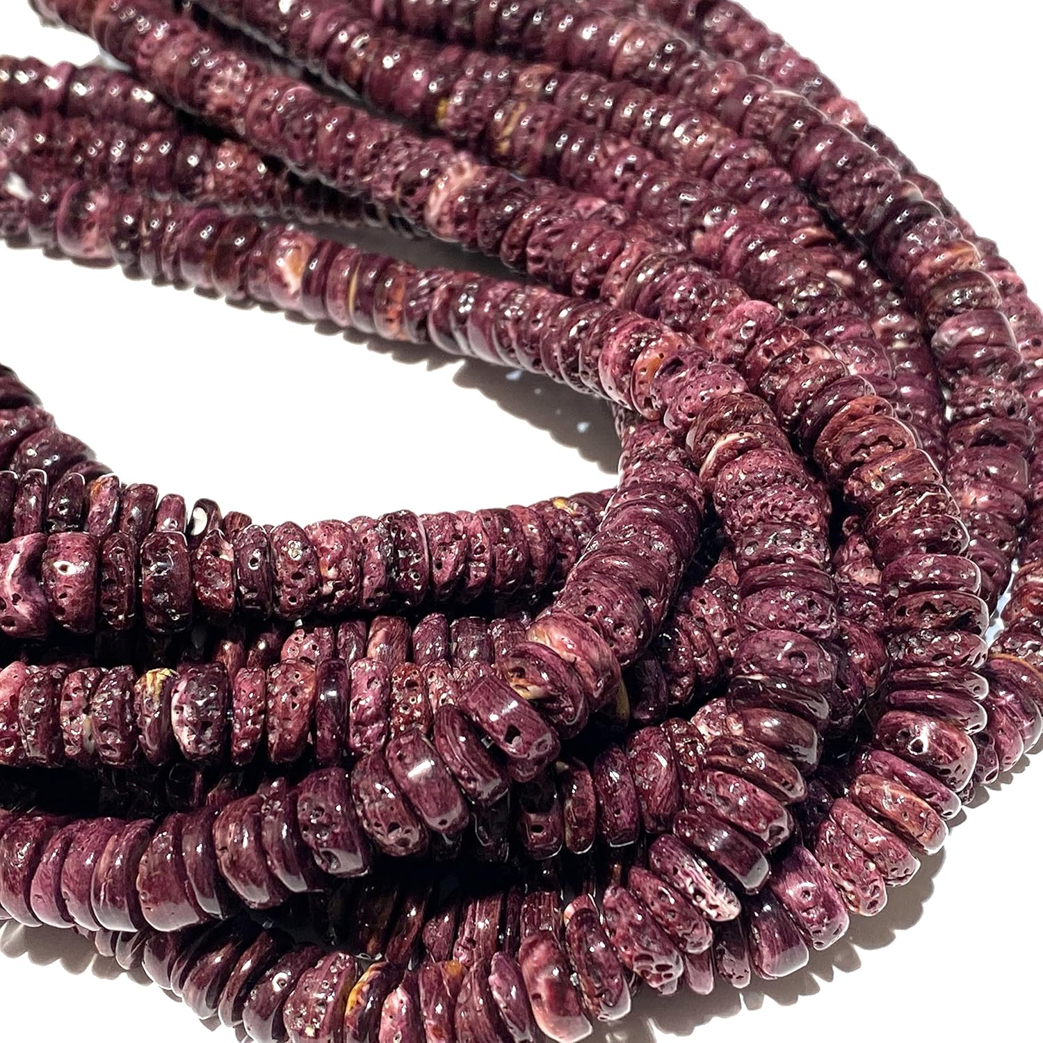 ABCGEMS Gem-Quality Purple Spiny Oyster Shell Beads for Crafting