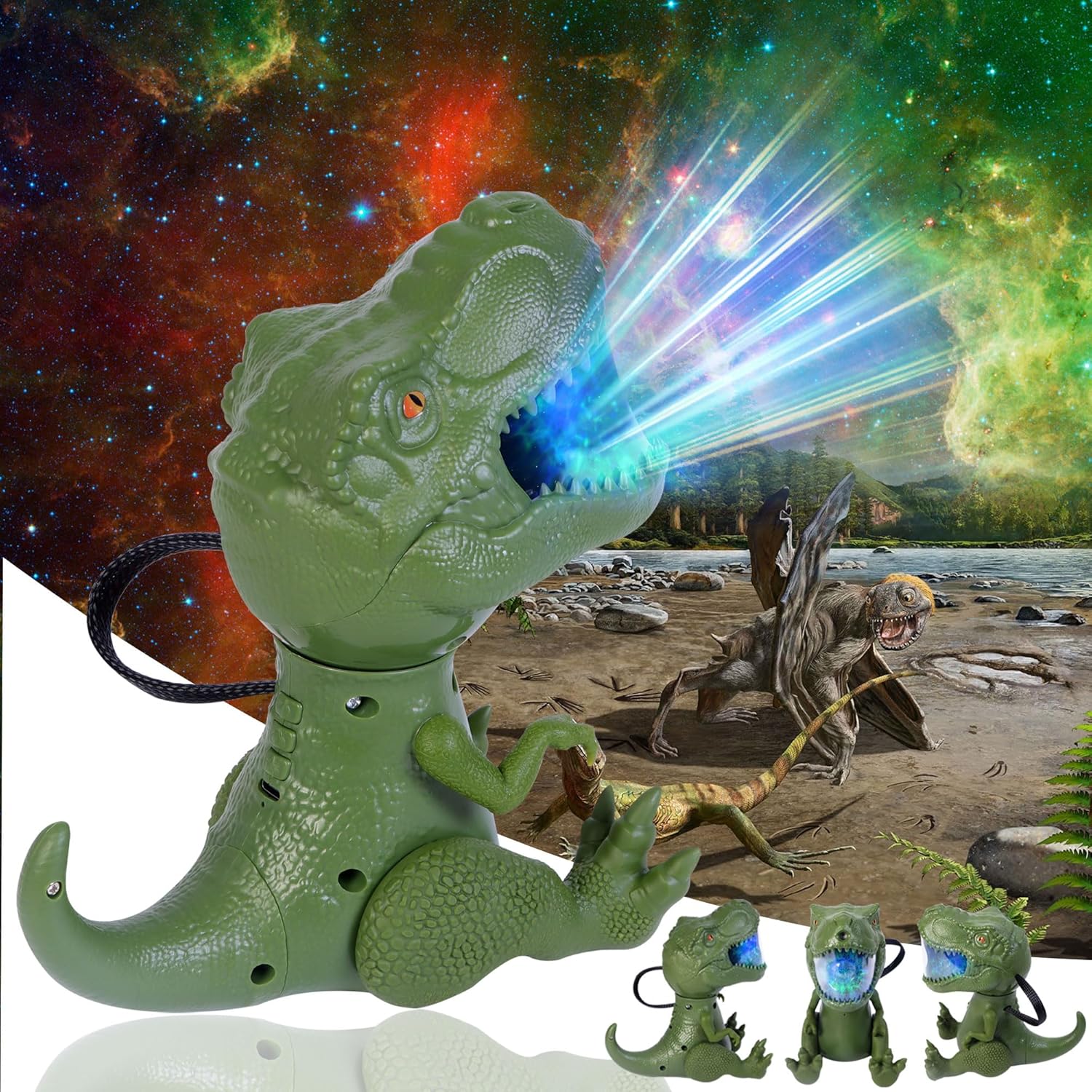 Dinosaur Galaxy Projector: 8 Nebulas, Remote Control, LED Light