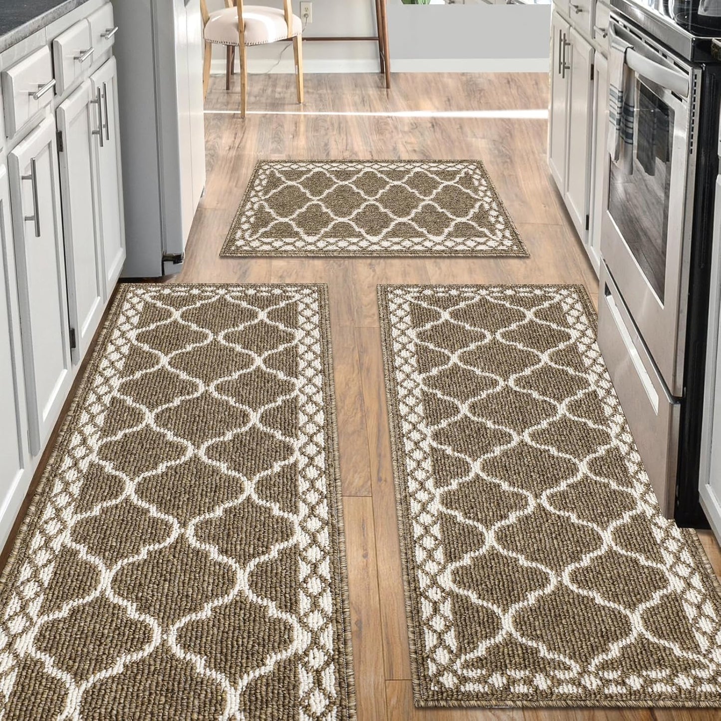 Kitchen Mats for Floor 3 Piece Set - Soft Comfort Non Skid Rugs