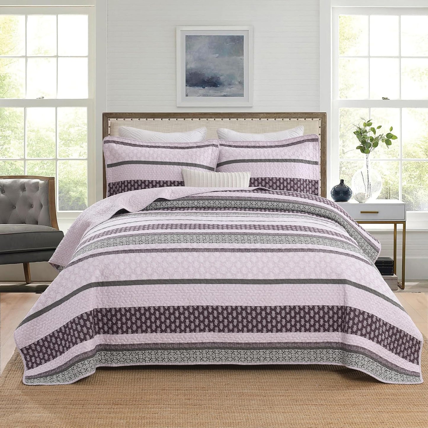 Homzard King Size Comforter Set - Lightweight Cotton Quilt