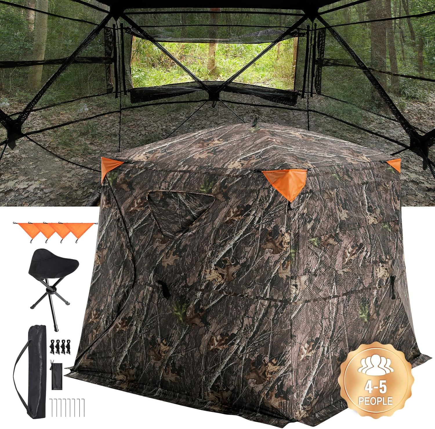 VEVOR 270 See Through Ground Blind for Hunting with Carrying Bag