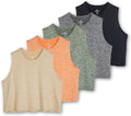 Women's Dry Fit Crop Tank 5 Pack - Lightweight Racerback Activewear