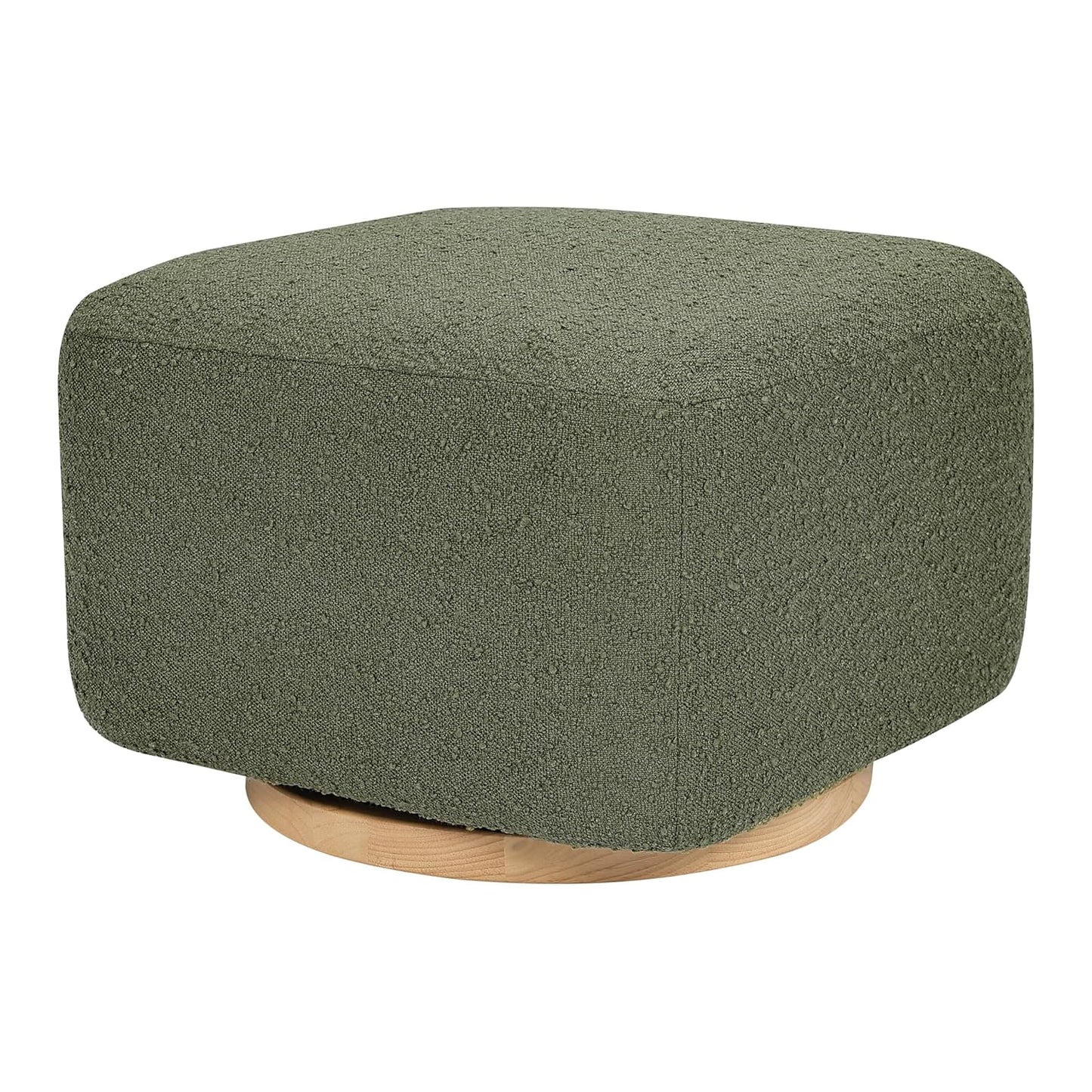 Babyletto Kiwi Gliding Ottoman in Olive Boucle for Comfort