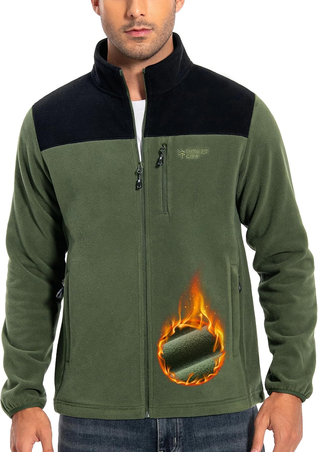 Pioneer Camp Men's Lightweight Polar Fleece Jacket for All Seasons