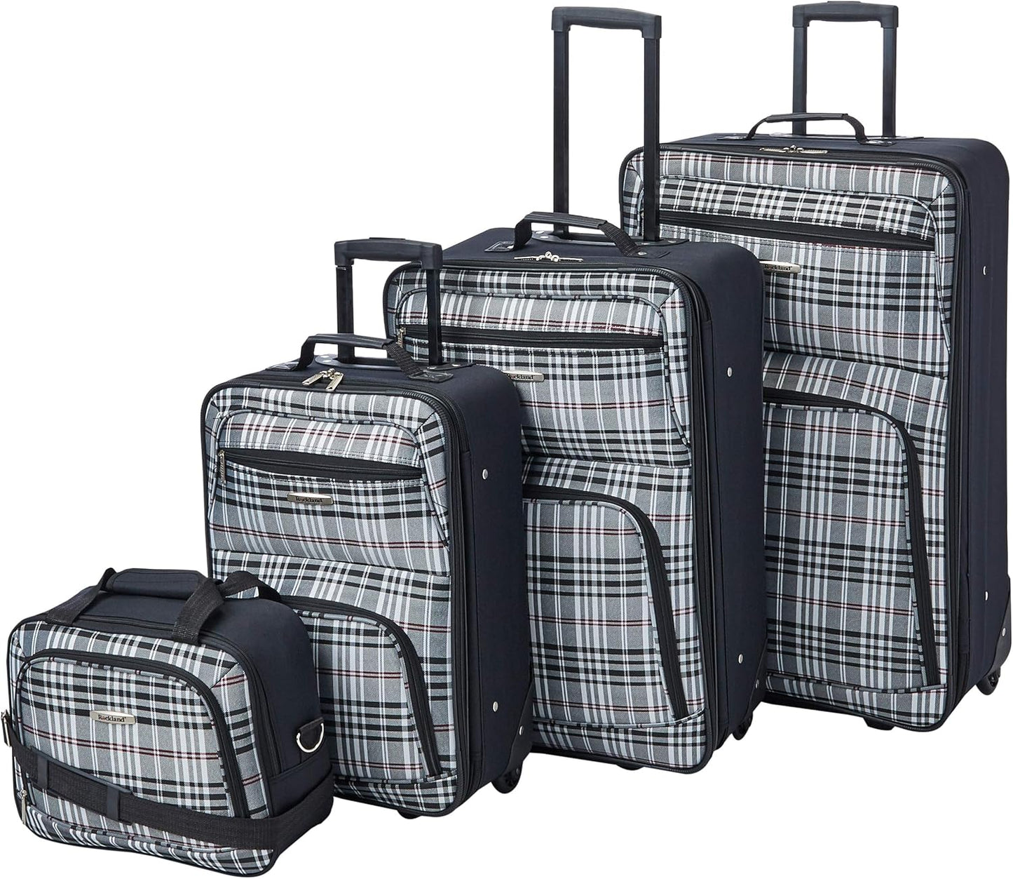 Rockland Fashion Softside Luggage Set with Telescoping Handles