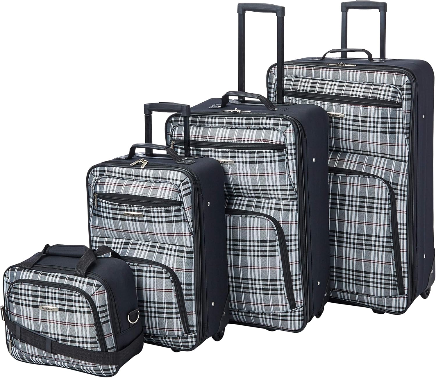 Rockland Fashion Softside Luggage Set with Telescoping Handles