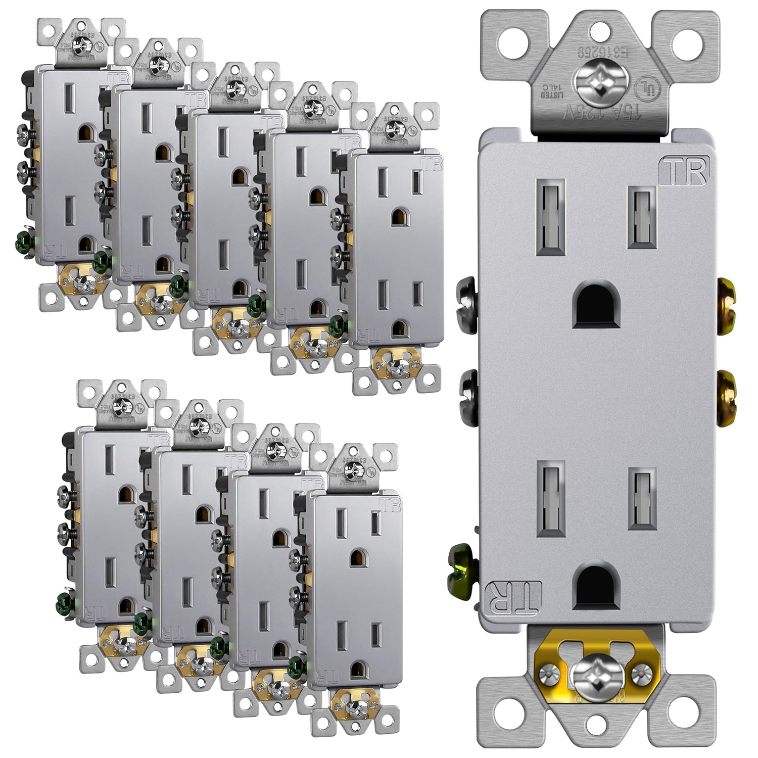 ENERLITES Elite Series Decorator Receptacle Outlet for Safety