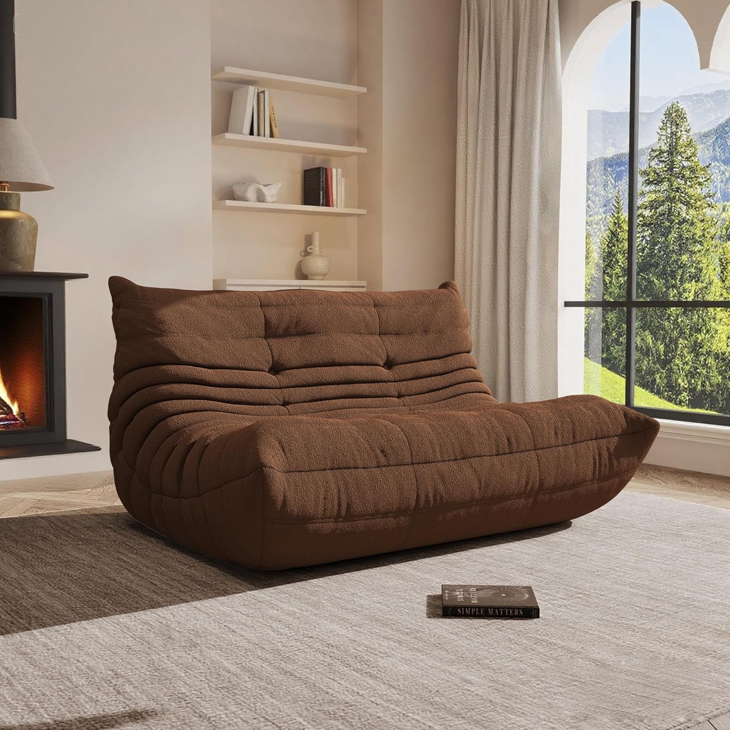 Oversized Bean Bag Chair for Adults - Memory Foam Loveseat