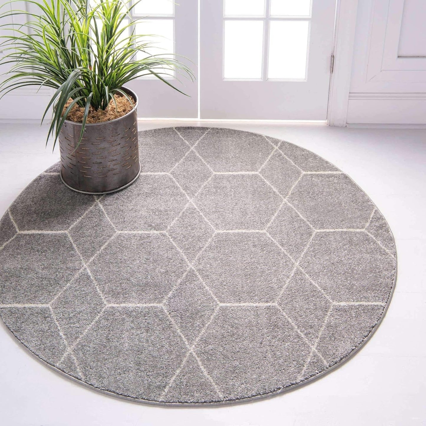 Unique Loom Trellis Frieze Collection Area Rug - Geometric Design
