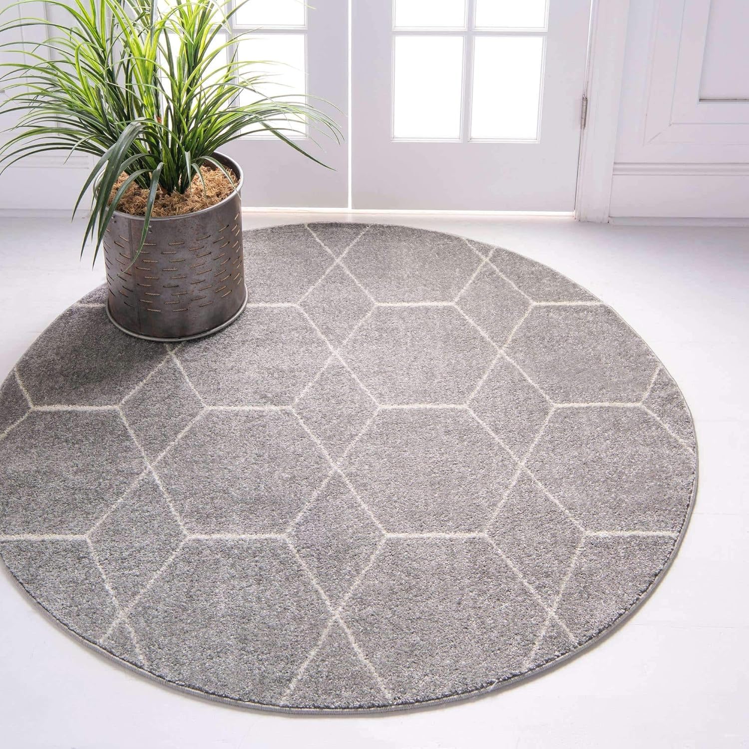 Unique Loom Trellis Frieze Collection Area Rug - Geometric Design