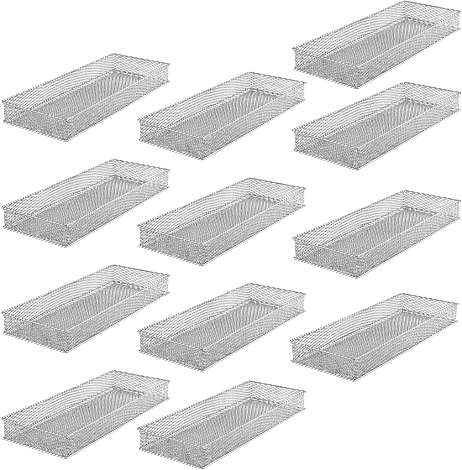 YBM HOME Silver Mesh Drawer Organizer Bins for Every Space