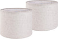 Set of 2 Drum Lampshades 13 x 13 x 10 in - Medium Beige Gray