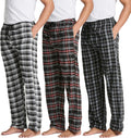 Men's Pajama Pants 3 Pack - Soft Knit Cotton Flannel (Style DFVM)